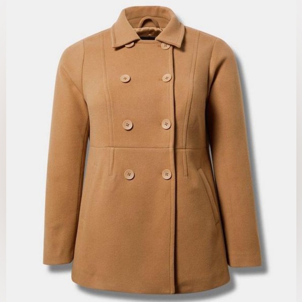 Torrid Women's Tan Double-Breasted Coat